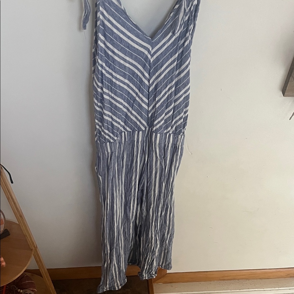 Just Living Striped Jumpsuit in Blue and White